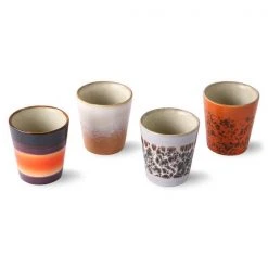 HKliving 70s ceramics: ristretto mugs (set of 4)