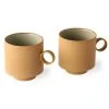 HKliving Pair Of Ochre Ceramic Tea Mugs