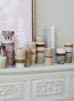 HKliving Ceramic Glazed Flower Vase In Cream