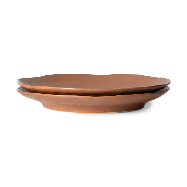 HKliving Bold & Basic Ceramics: Side Plate Brown (Set of 2) 5 HKliving Bold & Basic Ceramics: Side Plate Brown (Set of 2)