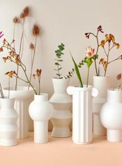 HKliving Speckled Clay Straight Medium Vase