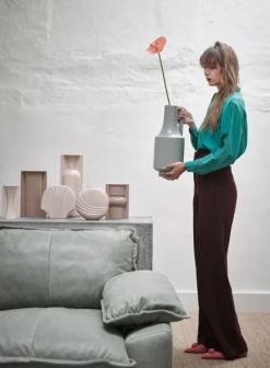 HKliving Ceramic Green Vase With Handle