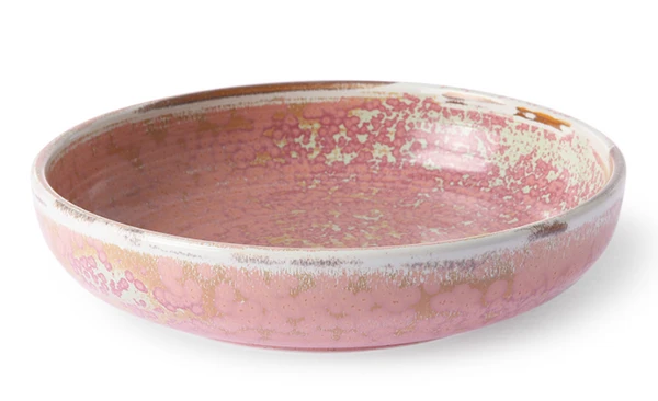 HKliving Home Chef Ceramics Deep Plate Rustic Pink HKliving Home Chef Ceramics Deep Plate Rustic Pink