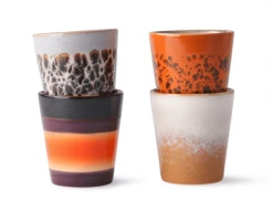 HKliving 70's Ceramics Ristretto Mugs | Aurora | Set of 4