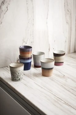 HKliving Ceramic 70's Mugs Set/6 Orion