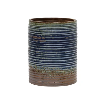 HKliving Blue and Brown Porcelain Ceramic Flower Pot HKliving Blue and Brown Porcelain Ceramic Flower Pot