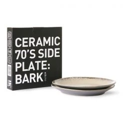 HKliving 70s ceramics: side plates, bark (set of 2)