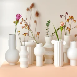 HKliving High Speckled Vase 13x13x32cm Handmade Clay 11 HKliving High Speckled Vase 13x13x32cm Handmade Clay