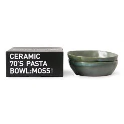 HKliving 70s Ceramics: Pasta Bowls, Moss (Set of 2)