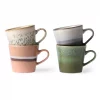 HKliving Set de 4 Cappuccino Mugs 70’s