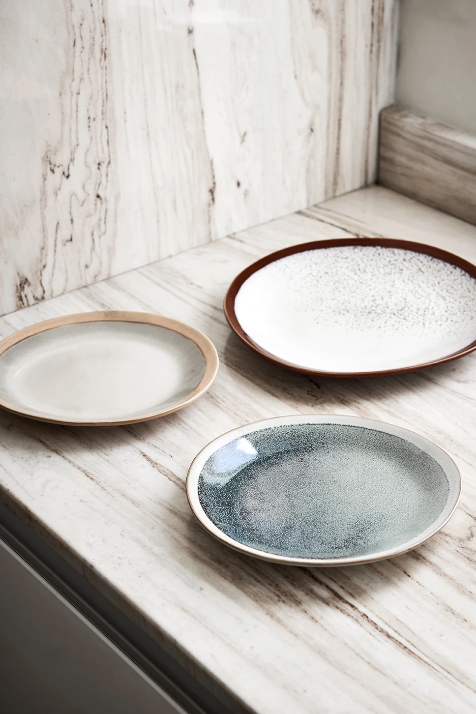 HKliving Ceramic 70's Side Plate: Earth (Set of 2) HKliving Ceramic 70's Side Plate: Earth (Set of 2)
