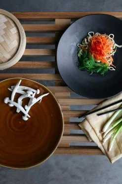 HKliving Kyoto Ceramics Japanese Dinner Plate Brown