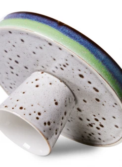 HKliving 70's Ceramic Bowl On Base - Comet From