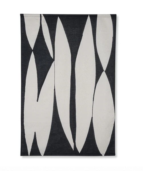HKliving Abstract Fabric Wall Hanging | Black & White 3 HKliving Abstract Fabric Wall Hanging | Black & White