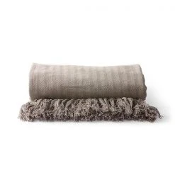 HKliving Cotton Zigzag Throw Taupe