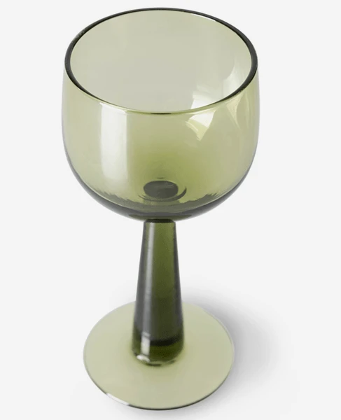 HKliving The Emeralds Wine Glass | Tall | Olive Green | Set of 4 4 HKliving The Emeralds Wine Glass | Tall | Olive Green | Set of 4