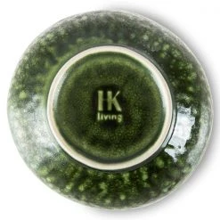 HKliving The Emeralds Ceramic Bowl | Organic Green