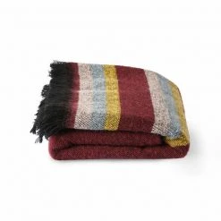 HKliving FLUFFY THROW BURGUNDY