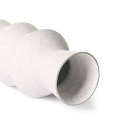 HKliving 16,5XH41cm handmade white mottled clay vase.