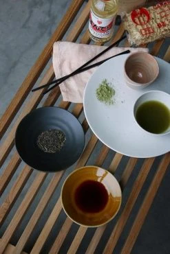 HKliving Kyoto Ceramics Japanese Dessert Plate Matt Black