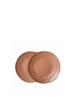 HKliving Bold & Basic Ceramics Side Plate In Brown