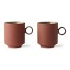 HKliving Bold & Basic Coffee Mug | Terra | Set of 2