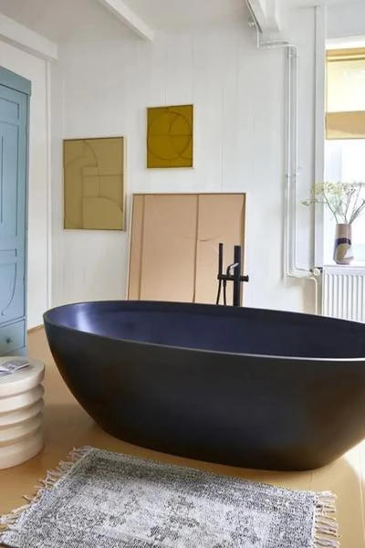 HKliving Printed Brown Cream Overtufted Bath Mat HKliving Printed Brown Cream Overtufted Bath Mat