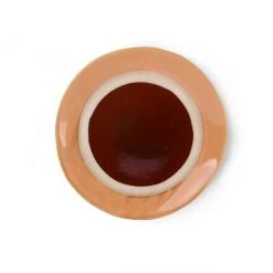 HKliving Ceramic 70's Dessert Plate Stream Set of 4