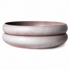 HKliving Bold & Basic Ceramics Deep Plate Purple Set of 2
