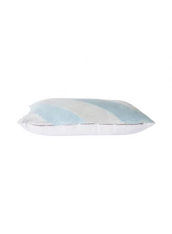 HKliving Striped Velvet Cushion Ice Blue