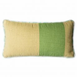 HKliving Hand woven wool cushion green.
