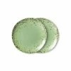 HKliving 70s Ceramics Dessert Plates Kiwi Set Of 2