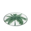 HKliving Bold & Basic Ceramics: Porcelain Side Plate Palms, Green