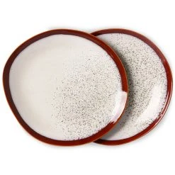 HKliving Ceramic 70's Dinner Plate Frost Set of 2