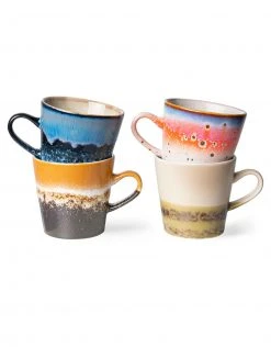 HKliving Set of 4 Ceramic Americano Mugs
