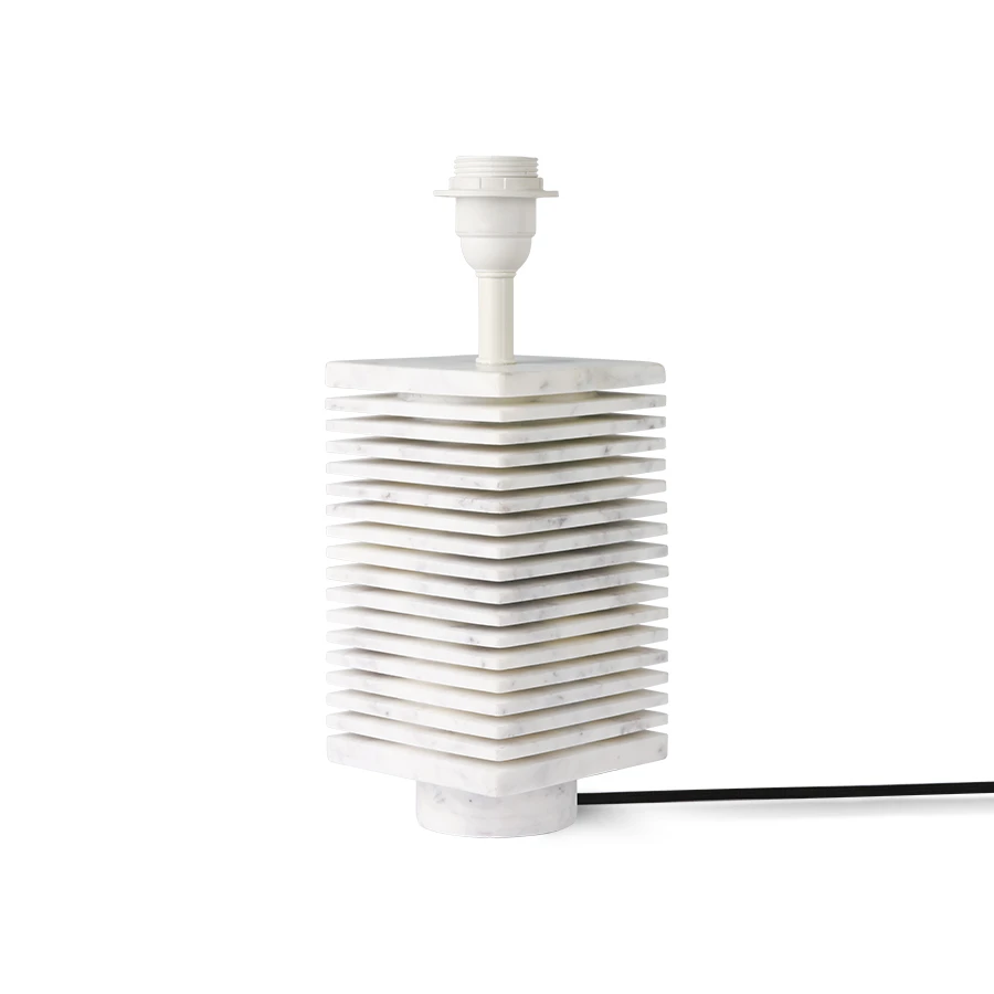 HKliving Ribbed Table Lamp Base White Marble HKliving Ribbed Table Lamp Base White Marble