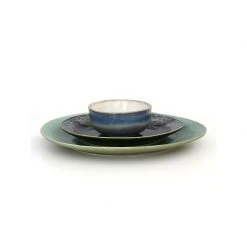 HKliving 70s ceramics: dinner plate, green (set of 2)