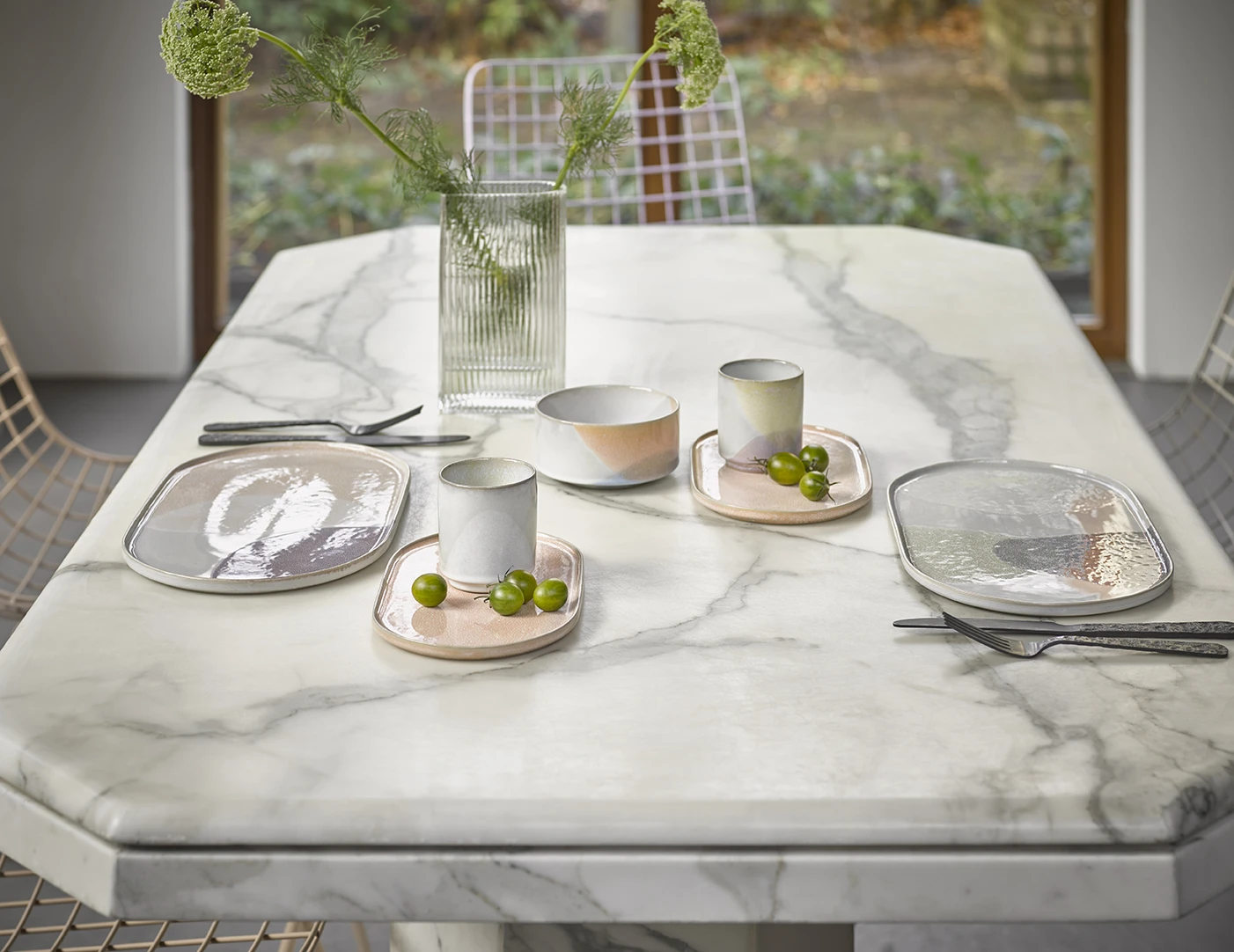 HKliving Gallery Ceramics: Bowl Blue/Peach SET/2 HKliving Gallery Ceramics: Bowl Blue/Peach SET/2