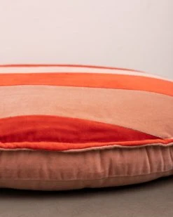 HKliving Striped Velvet Seat Cushion Round