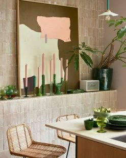 HKliving The Emeralds Ceramic Candle Holder - Large