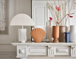 HKliving Ceramic Shell Vase Terra Large