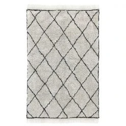 HKliving Woven Cotton Diamond Lines Rug