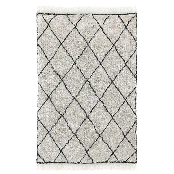 HKliving Woven Cotton Diamond Lines Rug HKliving Woven Cotton Diamond Lines Rug