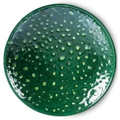 HKliving Ceramic Bowl On Base | Dripping Green