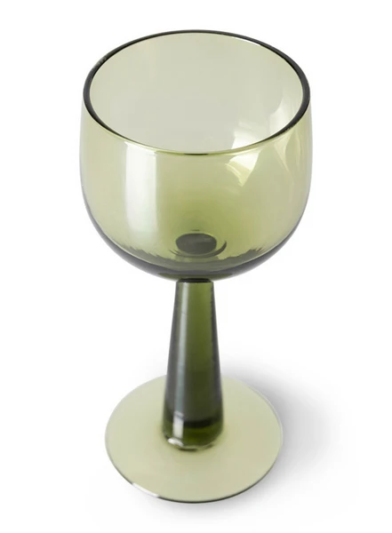 HKliving The Emeralds Olive Green Tall Wine Glass 4 HKliving The Emeralds Olive Green Tall Wine Glass