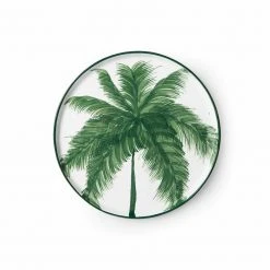 HKliving Green Porcelain Palms Side Plate