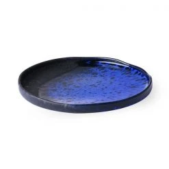 HKliving Ceramic Dessert Plate | Cobalt Blue