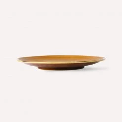 HKliving Kyoto Ceramics Japanese Dinner Plate Brown Set of 2