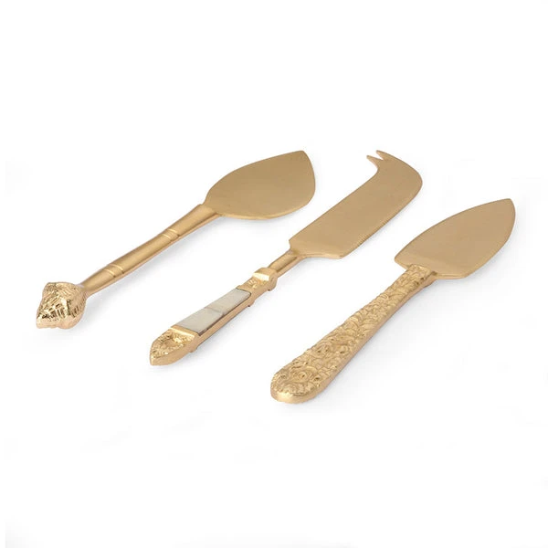 HKliving Cheese Knives | Gold | Set of 3 4 HKliving Cheese Knives | Gold | Set of 3