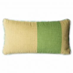 HKliving Hand Woven Wool Cushion Green 38x74cm